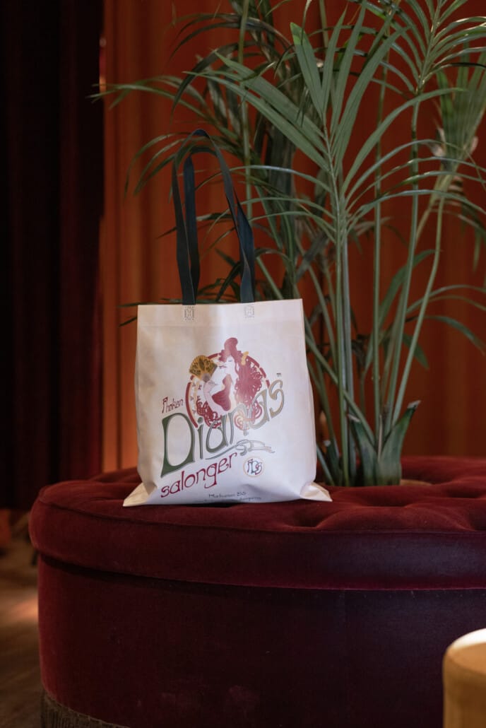 Gjenbrukbart handlenett med logo fra Frøken Dianas Salonger | Poser | SKG - Spesialister innen profilert emballasje