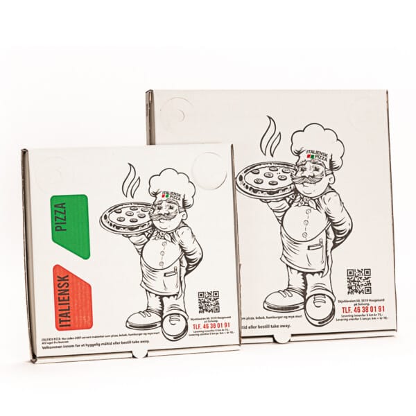 Pizzaeske med trykk | Matemballasje | SKG - Spesialister innen profilert emballasje