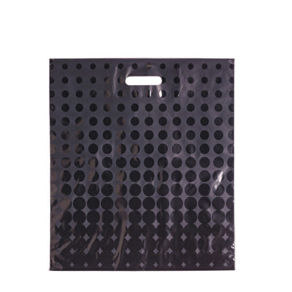 Plastposer sort med sirkler 45x50 cm | Uten trykk | SKG - Spesialister innen profilert emballasje