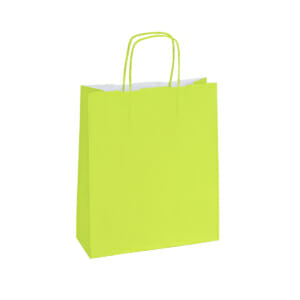 Papirposer lime grønn 26x11x34cm | Lagervarer uten logo | SKG - Spesialister innen profilert emballasje