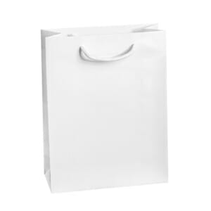 Eksklusiv papirpose hvit blank uten logo | Nettbutikk | Kort levering på 2-3 dager fra lager