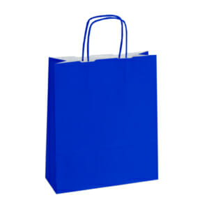 Blå papirposer uten logo i kraftpapir | Nettbutikk | Kort levering på 2-3 dager fra lager | SKG - Spesialister innen profilert emballasje