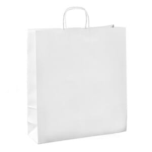 Papirpose uten logo i hvit kraft | Nettbutikk | Kort levering på 2-3 dager fra lager | SKG - Spesialister innen profilert emballasje