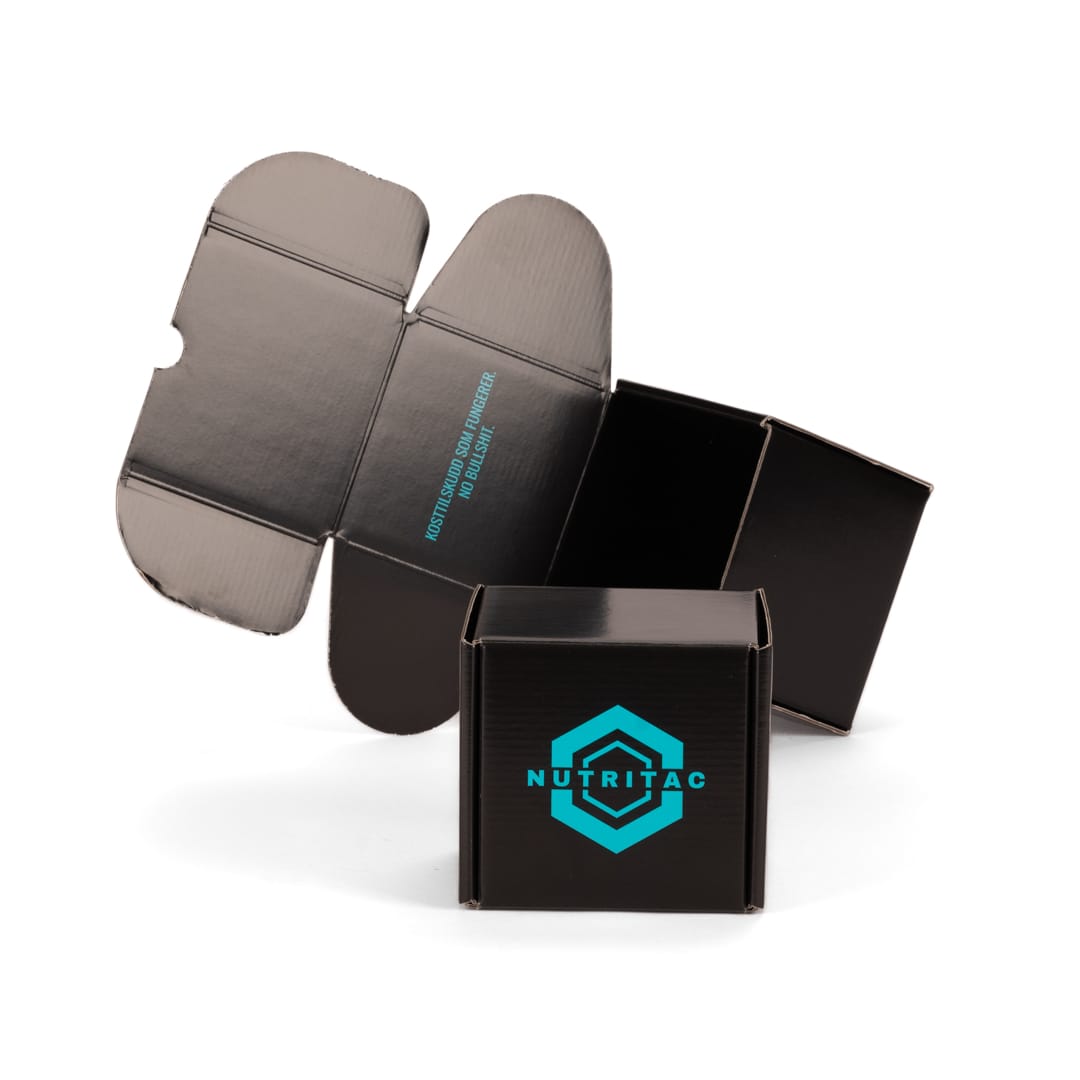 Produkteske i bølgepapp med innvendig og utvendig trykk | Esker | SKG - Spesialister innen profilert emballasje