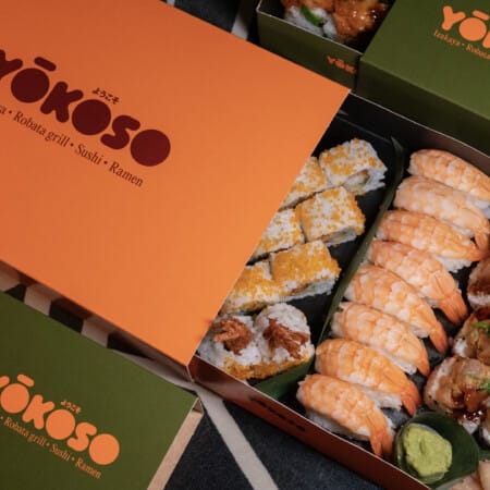 Sushi eske med trykk | Matemballasje med logo | SKG - Spesialister innen profilert emballasje