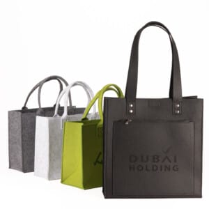 Filtveske med lasergravur eller silketrykk | Handlenett | SKG - Spesialisten på profilert emballasje